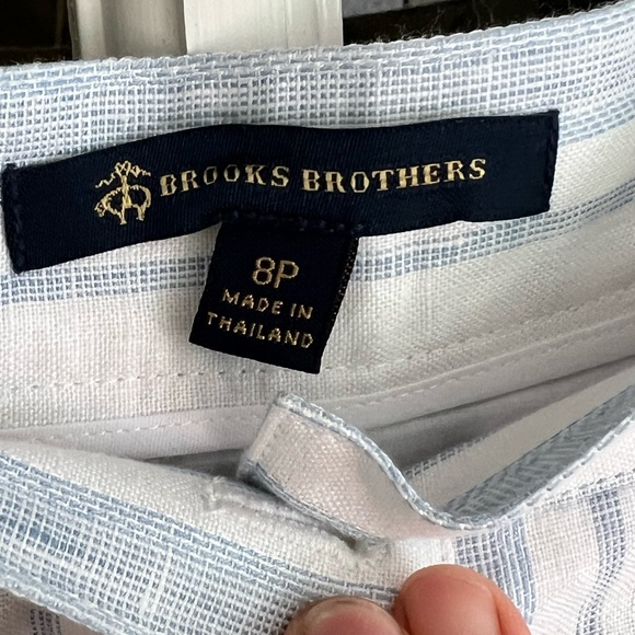 Brooks Brothers A-Line linen striped skirt 8P - Picture 4 of 6